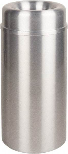 Rubbermaid - 15 Gal Aluminum Round Decorative Waste Receptacle With Top - Steel, 30" High - All Tool & Supply