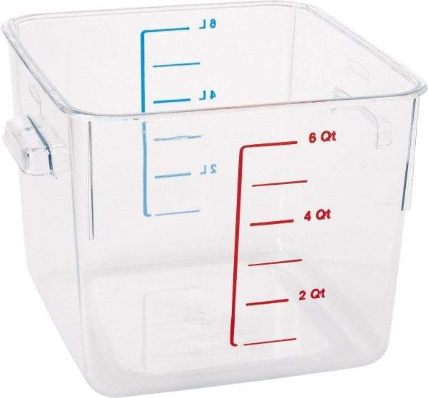 Rubbermaid - Square, Clear Polycarbonate Food Storage Container - 6.9" High x 8.8" Wide x 8.8" Long - All Tool & Supply