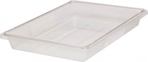 Rubbermaid - Rectangular, Clear Polycarbonate Food Tote Box - 3-1/2" High x 12" Wide x 18" Long, with Snap-On Lid - All Tool & Supply