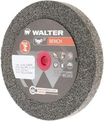 WALTER Surface Technologies - 36 Grit Aluminum Oxide Bench & Pedestal Grinding Wheel - 6" Diam x 1" Hole x 3/4" Thick, 4100 Max RPM, Coarse Grade, Vitrified Bond - All Tool & Supply