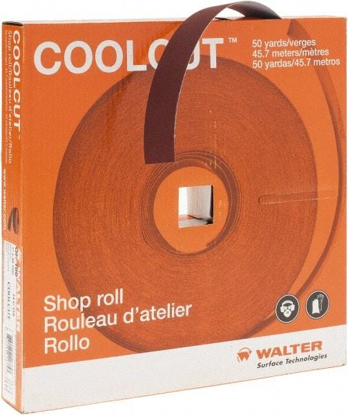 WALTER Surface Technologies - 1" x 50 Yd 180 Grit Aluminum Oxide Cloth Roll - J Weighted Backing - All Tool & Supply