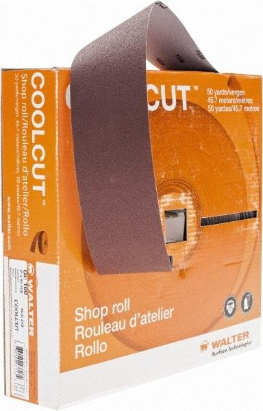 WALTER Surface Technologies - 2" x 50 Yd 100 Grit Aluminum Oxide Cloth Roll - J Weighted Backing - All Tool & Supply