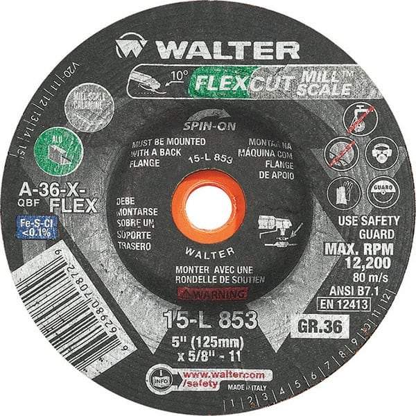 WALTER Surface Technologies - 5" Diam, 36 Grit Surface Grinding Wheel - All Tool & Supply