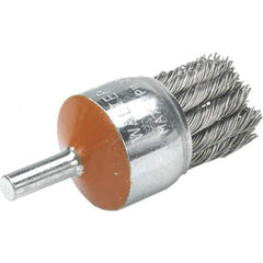 WALTER Surface Technologies - 1-1/8" Brush Diam, Knotted, End Brush - 1/4" Diam Shank, 25,000 Max RPM - All Tool & Supply