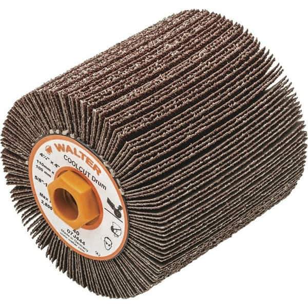 WALTER Surface Technologies - 4-1/4" Diam 40 Grit Aluminum Oxide Unmounted Flap Wheel - 5/8-11 Threaded Hole, 4" Wide, Coated, Grade Coarse, 3,800 Max RPM - All Tool & Supply