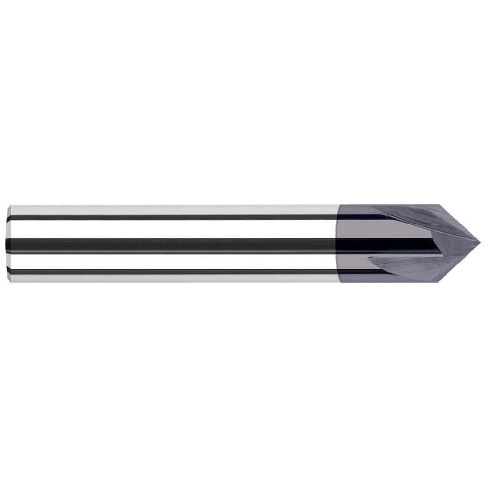 Harvey Tool - 3/16" Diam 82°/98° 2-Flute Single End Solid Carbide Chamfer Mill - Exact Industrial Supply