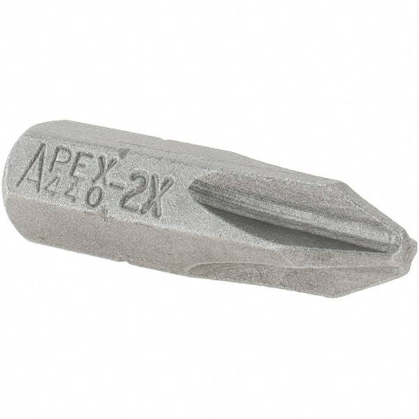 Apex - #2, Hex Drive Phillips Insert Screwdriver Bit - 1/4" Drive, 1" OAL - All Tool & Supply