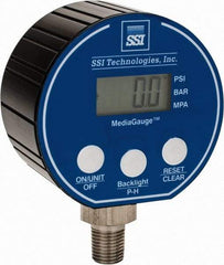 SSI Technologies - 3" Dial, 1/4 Thread, 0-15 Scale Range, Pressure Gauge - Lower Connection Mount, Accurate to 0.0025% of Scale - All Tool & Supply