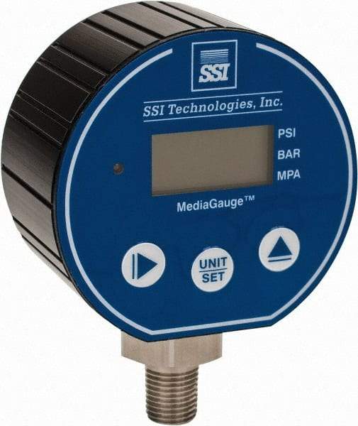 SSI Technologies - 3" Dial, 1/4 Thread, 0-500 Scale Range, Pressure Gauge - Lower Connection Mount, Accurate to 0.0025% of Scale - All Tool & Supply