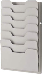 Sandusky Atlantic - 13-3/8" Wide x 2" Deep x 21-5/8" High, 7 Compartments, Steel Data Racks - Platinum, 12-5/8" Compartment Width x 3/4" Compartment Depth x 6-3/4" Compartment Height - All Tool & Supply