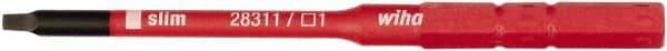 Wiha - 4mm Drive, #1 Square Screwdriver Bit - 75mm OAL - All Tool & Supply