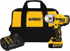 DeWALT - 1/2" Drive 20 Volt Mid-Handle Cordless Impact Wrench & Ratchet - 1,900 RPM, 0 to 2,400 BPM, 700 Ft/Lb Torque, 1 Lithium-Ion Battery Included - All Tool & Supply