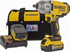 DeWALT - 1/2" Drive 20 Volt Mid-Handle Cordless Impact Wrench & Ratchet - 1,900 RPM, 0 to 2,400 BPM, 700 Ft/Lb Torque, 2 Lithium-Ion Batteries Included - All Tool & Supply