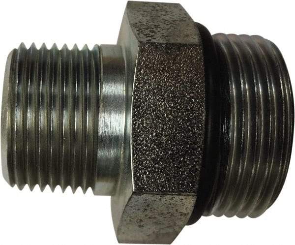 Parker - 1-5/16 - 12 x 1 Male Thread, Stainless Steel Industrial Pipe Hex Nipple - Male SAE-ORB x Male NPTF, 5,400 psi - All Tool & Supply