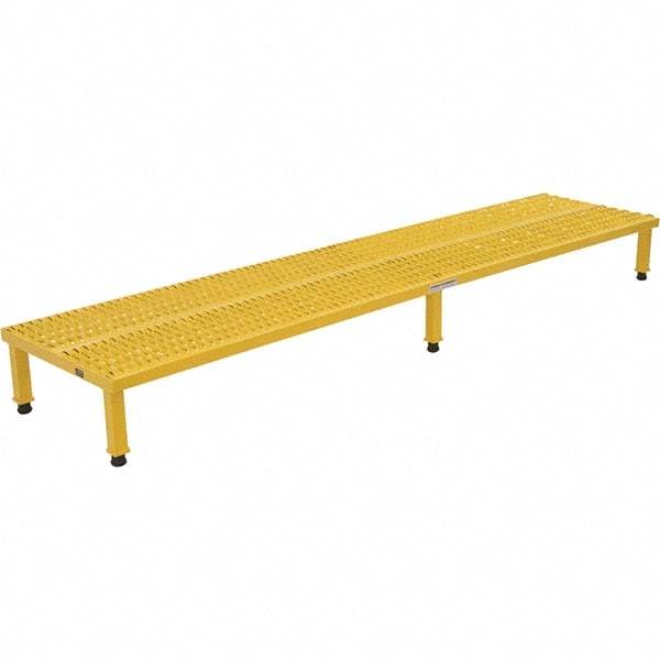 Vestil - 9" High x 24" Wide x 96" Deep, Yellow Step Stand - Steel, 500 Lb Capacity - All Tool & Supply