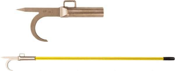 Ampco - 3 Lb Head Pike Pole with Hook - 72" OAL, 57" Long Handle, Fiberglass Straight Handle, 15" Long Head - All Tool & Supply