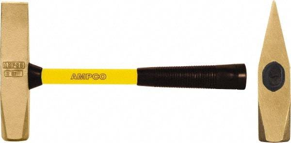 Ampco - 3 Lb Head Nonsparking Cutoff Hammer - 15" OAL, 15" Long Fiberglass Handle - All Tool & Supply