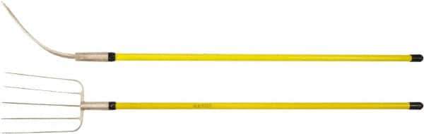 Ampco - Manure Fork with 54" Straight Fiberglass Handle - 9" Blade Width, 5 Tines, 13" Tine Length - All Tool & Supply