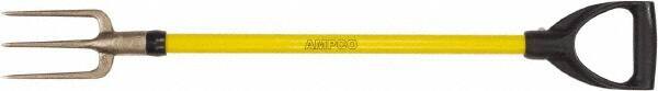 Ampco - Guncotton Fork with 29" Straight Fiberglass Handle - 4" Blade Width, 3 Tines, 5-1/4" Tine Length - All Tool & Supply