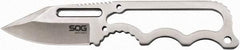 SOG Specialty Knives - 2-19/64" Long Blade, 5Cr15MoV Stainless Steel, Fine Edge, Fixed Blade Knife - 5.9" OAL, Stainless Steel Handle, Includes Hard Molded Nylon Sheath - All Tool & Supply