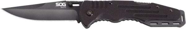 SOG Specialty Knives - 3-5/8" Blade, 8-1/4" OAL, Straight Clip Point Folding Knife - 4-5/8" Closed Length, G-10, 1 Blade, 1 Edge - All Tool & Supply