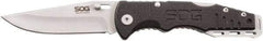 SOG Specialty Knives - 3-7/64" Blade, 7.1" OAL, Straight Clip Point Folding Knife - 4" Closed Length, G-10, 1 Blade, 1 Edge - All Tool & Supply