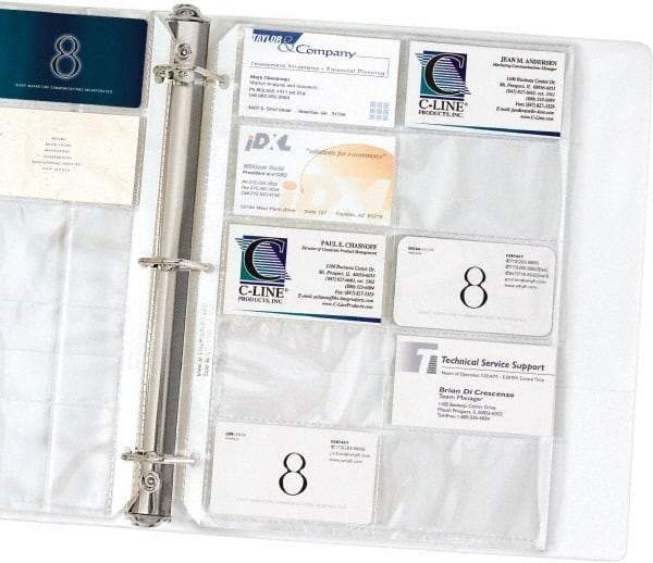 C-LINE - 10 Piece Clear Business Card/ID Protectors - 11-1/4" High x 8-1/8" Wide - All Tool & Supply