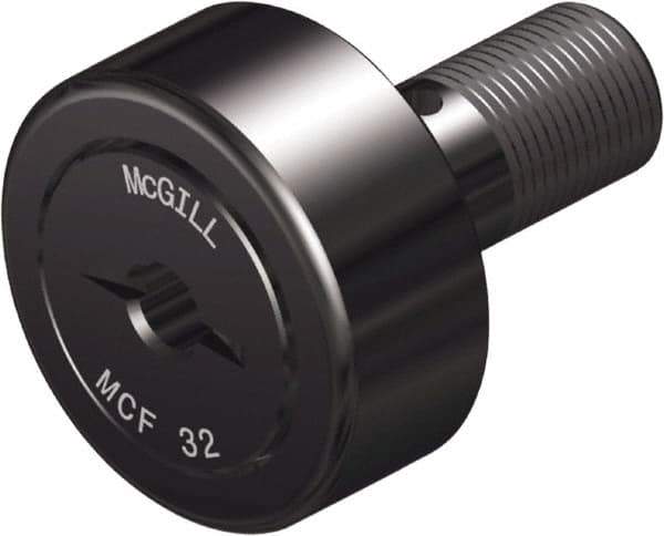 McGill - 26mm Roller Diam x 12mm Width, 10mm Stud Diam x 23mm Length, Crowned Sealed Stud Cam Follower - Steel, 12mm Thread Length, M10x1 Thread, 36mm OAL, 1,765 Lb Dynamic Cap, 2,338 Lb Static Cap - All Tool & Supply