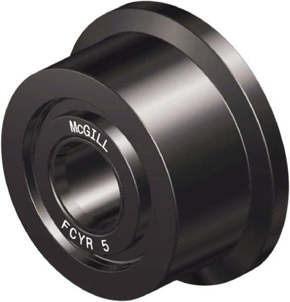 McGill - 1-1/8" Bore, 3-1/2" Roller Diam x 2" Roller Width, Steel Flanged Yoke Roller - 14,300 Lb Dynamic Load Capacity, 2.06" Overall Width - All Tool & Supply