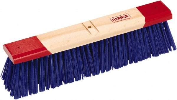 Harper Brush - 24" Rough Surface Synthetic Push Broom - 4-1/8" Bristle Length, Wood Block, Bolt-On Handle Connection, Handle Sold Separately - All Tool & Supply