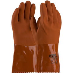 ‎58-8651/S Coated Supported Gloves - PermFlex - Cold Resistant Supported PVC - Brown - Rough Coated - 12 Inch - Exact Industrial Supply