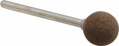 Grier Abrasives - 1/2" Max Diam x 1-3/4" Long, Ball B121, Rubberized Point - Medium Grade, Aluminum Oxide, Mounted - All Tool & Supply