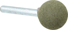 Grier Abrasives - 1" Max Diam x 2" Long, Ball A25, Rubberized Point - Coarse Grade, Aluminum Oxide, Mounted - All Tool & Supply