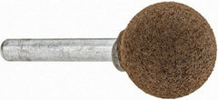 Grier Abrasives - 1" Max Diam x 2" Long, Ball A25, Rubberized Point - Coarse Grade, Aluminum Oxide, Mounted - All Tool & Supply