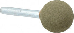 Grier Abrasives - 1" Max Diam x 2" Long, Ball A25, Rubberized Point - Medium Grade, Aluminum Oxide, Mounted - All Tool & Supply