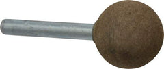 Grier Abrasives - 1" Max Diam x 2" Long, Ball A25, Rubberized Point - Medium Grade, Aluminum Oxide, Mounted - All Tool & Supply