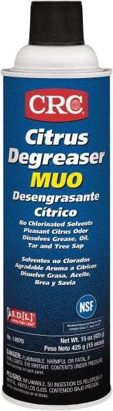 CRC - 20 oz Aerosol Cleaner/Degreaser - Aerosol, d-Limonene Solvent, Petroleum Distillate, Citrus - All Tool & Supply