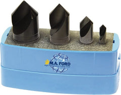 M.A. Ford - 4 Piece, 1/4 to 1" Head Diam, 82° Included Angle, Single End Countersink Set - All Tool & Supply