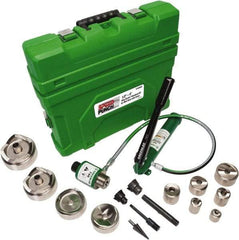 Greenlee - 18 Piece, 0.885 to 4.544" Punch Hole Diam, Power Knockout Set - Round Punch, 10 Gage Mild Steel - All Tool & Supply