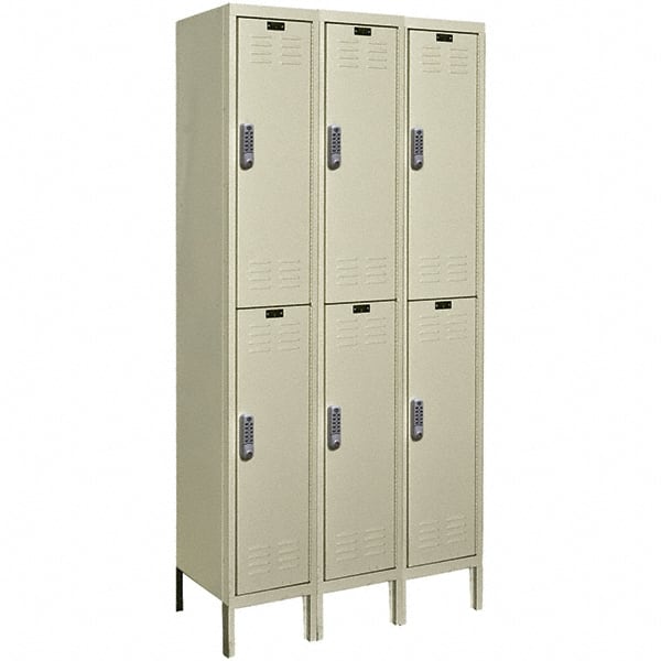 Hallowell - 6 Door, 2 Tier, Electronic Access Lockers - All Tool & Supply