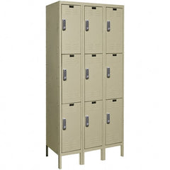 Hallowell - 9 Door, 3 Tier, Electronic Access Lockers - All Tool & Supply