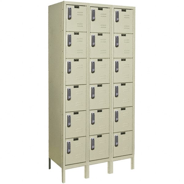 Hallowell - 18 Door, 6 Tier, Electronic Access Lockers - All Tool & Supply