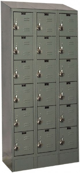 Hallowell - 18 Door, 6 Tier, Ready-Built Wardrobe & Box Lockers - All Tool & Supply