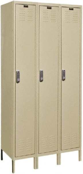 Hallowell - 3 Door, 1 Tier, Electronic Access Lockers - All Tool & Supply