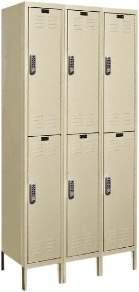 Hallowell - 6 Door, 2 Tier, Electronic Access Lockers - All Tool & Supply