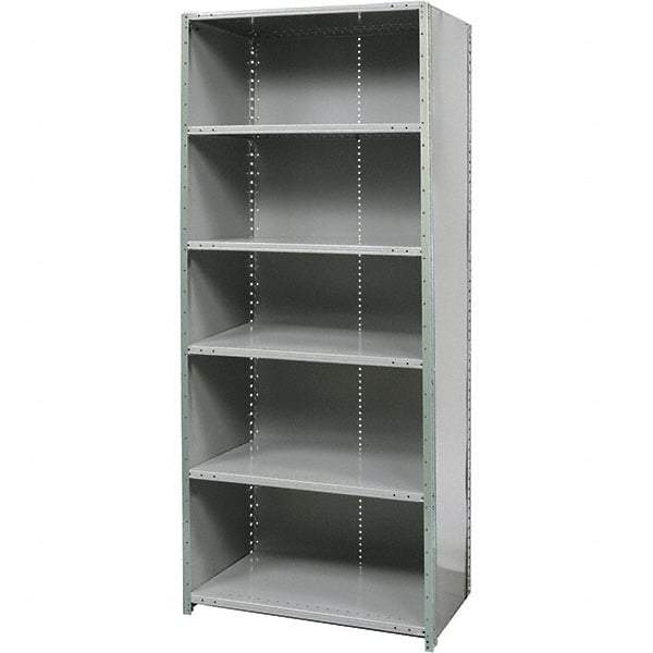 Hallowell - 6 Shelf, 900 Lb. Capacity, Free Standing Closed Shelving - 48 Inch Wide x 18 Inch Deep x 87 Inch High, Gray - All Tool & Supply