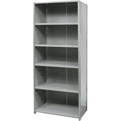 Hallowell - 6 Shelf, 450 Lb. Capacity, Free Standing Closed Shelving - 48 Inch Wide x 18 Inch Deep x 87 Inch High, Gray - All Tool & Supply