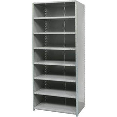 Hallowell - 8 Shelf, 375 Lb. Capacity, Free Standing Closed Shelving - 48 Inch Wide x 18 Inch Deep x 87 Inch High, Gray - All Tool & Supply