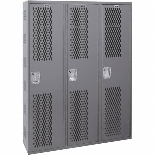 Hallowell - 3 Door, 1 Tier, Heavy-Duty Ventilated Wardrobe & Box Lockers - All Tool & Supply