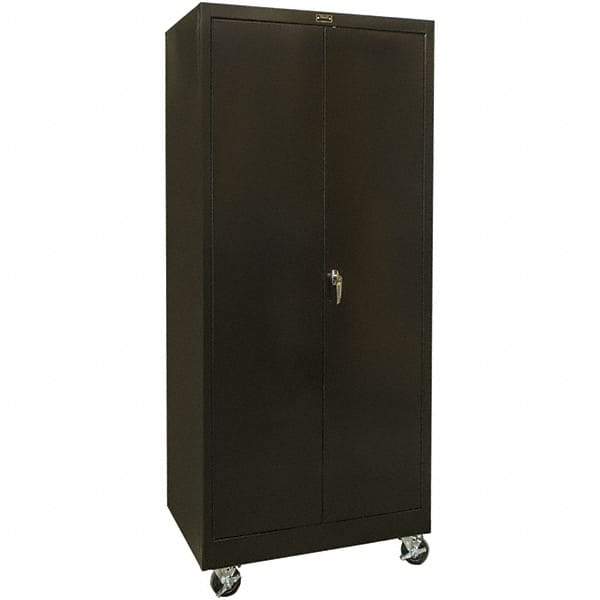 Hallowell - 4 Shelf Mobile Storage Cabinet - Steel, 36" Wide x 24" Deep x 78" High, Black - All Tool & Supply